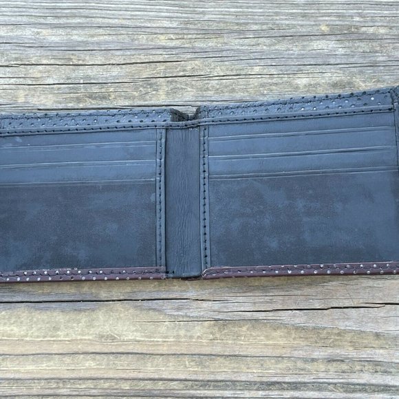 Handmade Card Holder Black/Brown Genuine Leather Bi Fold Wallet Men Purse - Picture 6 of 11